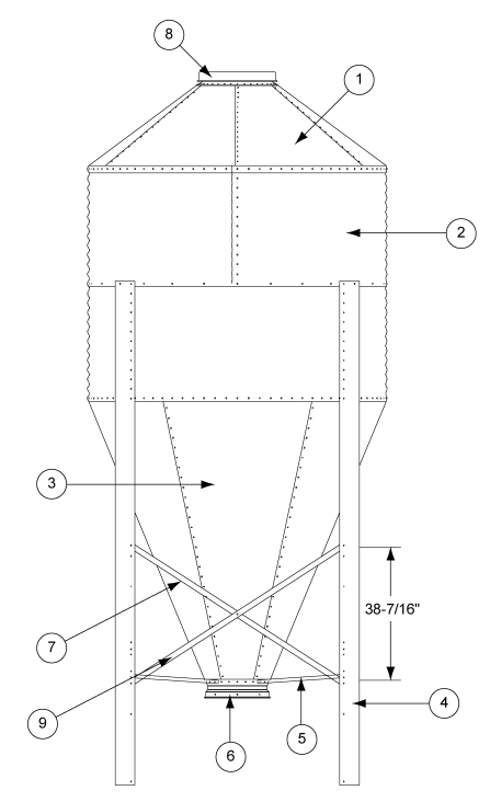 7' 67 DEGREE, 1-4 RING BFT LEG (140 1/2>