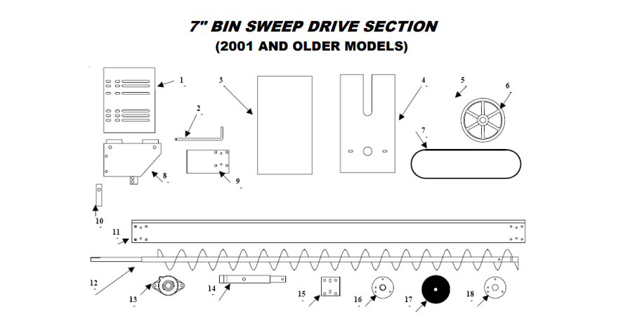 End Bearing Plate - 7" Bin Sweep