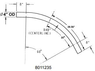 ELBOW, 4" 60 DEG/11GALV 4FT RADIUS