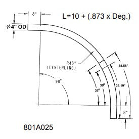 ELBOW, 4" 90 DEG/11GALV 4FT RADIUS