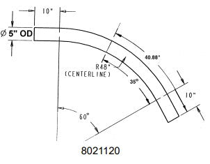 ELBOW, 5" 60 DEG/11GALV 4FT RADIUS