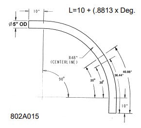 ELBOW, 5" 90 DEG/11GALV 4FT RADIUS
