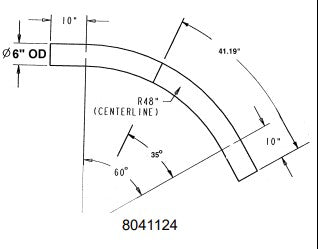 ELBOW, 6" 60 DEG/11GALV 4FT RADIUS
