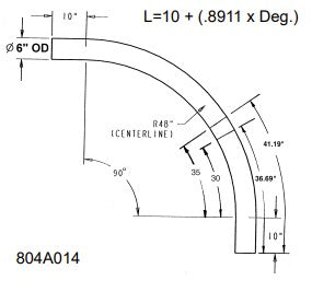 ELBOW, 6" 90 DEG/11GALV 4FT RADIUS