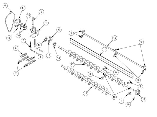 AUGER13' W/5" F/8" SWP SDB