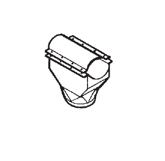 DISCHARGE SPOUT, 8" X 90 DEGREE WITH HA>