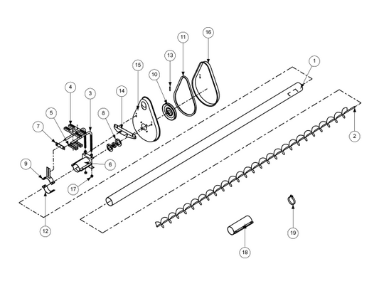 4" X 114" FEED AUGER HOUSING