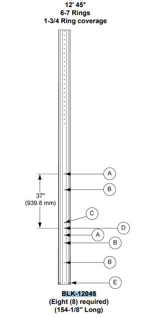 12' 45DEG BLK TANK LEG, NEW