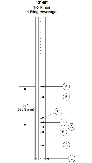 12' 45DEG 1-5 RING LEG BUNDLE