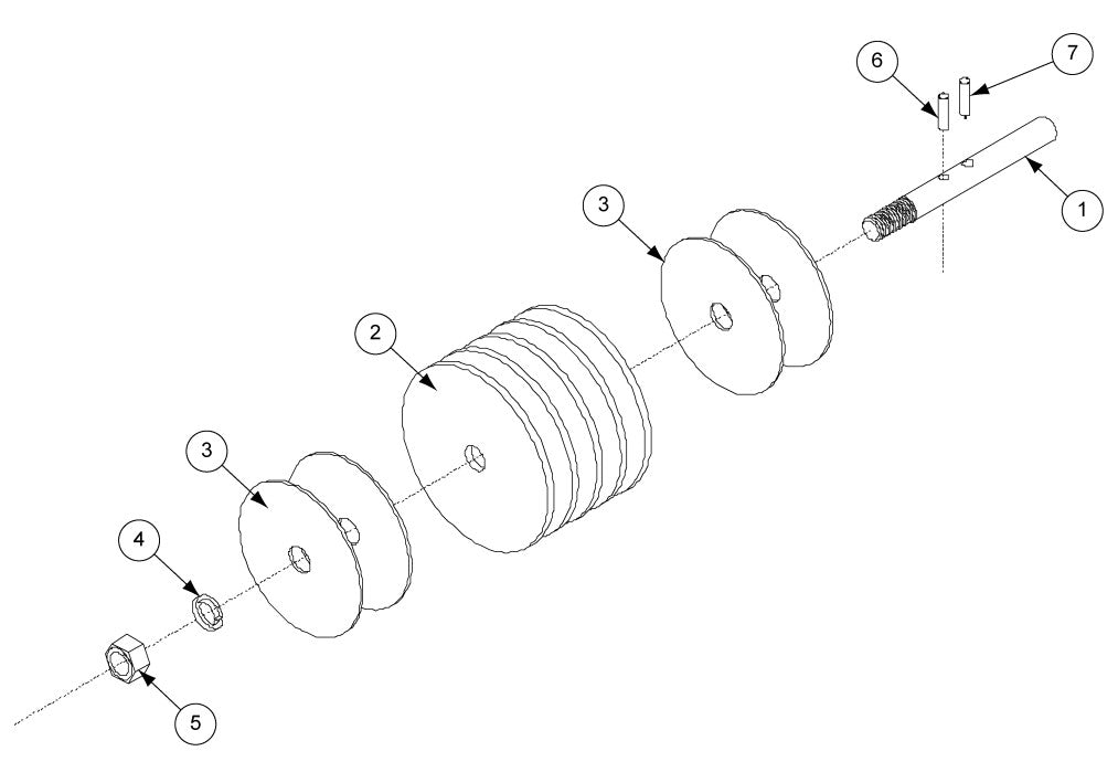 STUB: WHEEL SHAFT 6 AND 8 IN. BIN