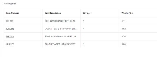 BOP: ADAPTER 8-10" VERT UNLOAD