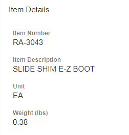 SLIDE SHIM  E-Z BOOT