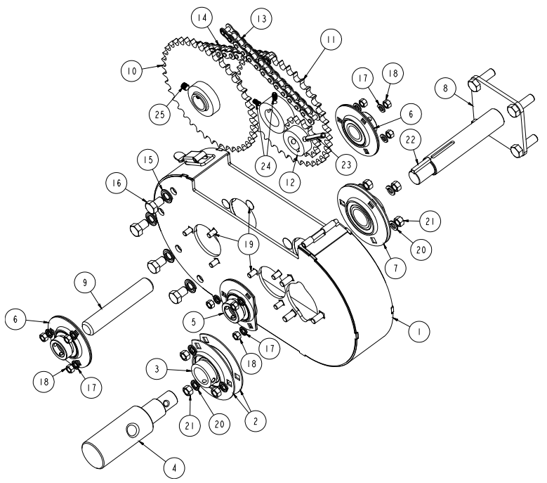 BEARING, LD 1" 3H FLANGETTE W/LC, METAL>