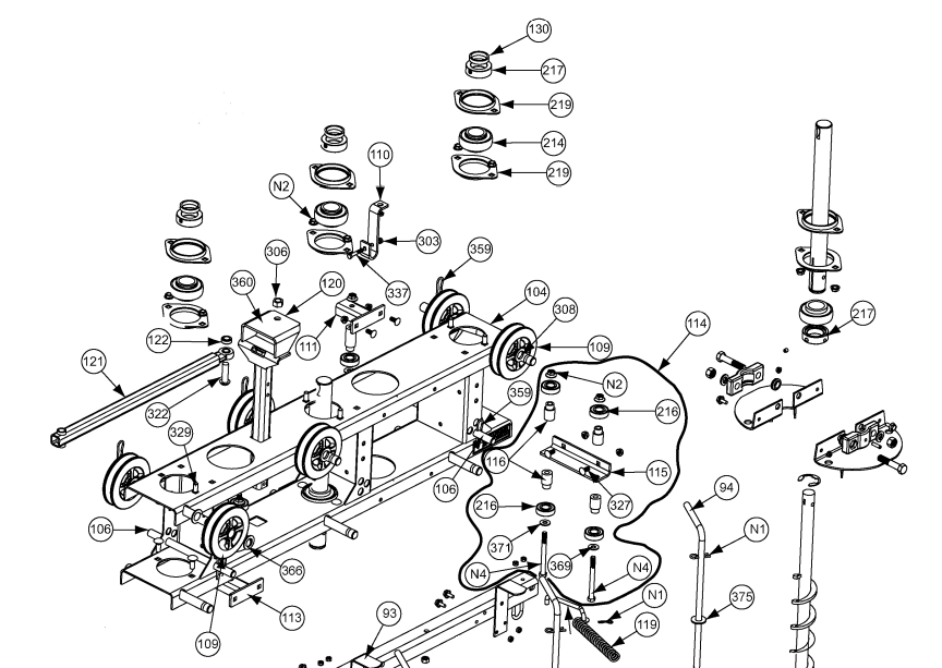 TROLLEY BODY WELD - 3AUGER