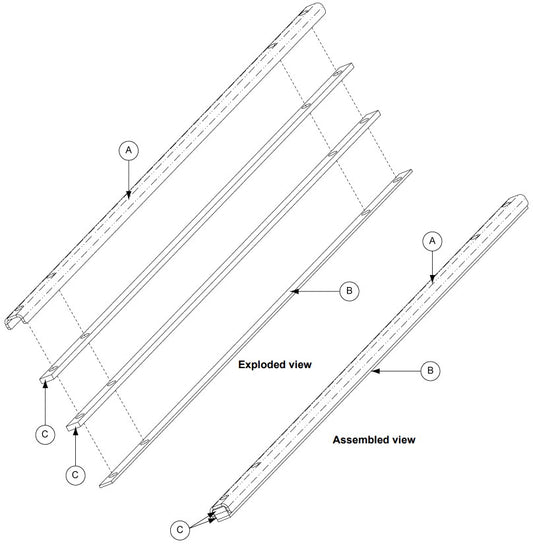 BFT HANDRAIL C-CHANNEL REINF 12GA