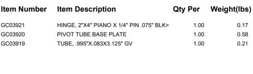 PIVOT TUBE SUB ASSY.