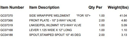 CUSTOM: 10" 2-WAY VALVE, BIN >