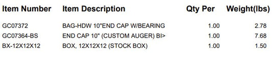 CUSTOM: 10" END CAP W/BEARING