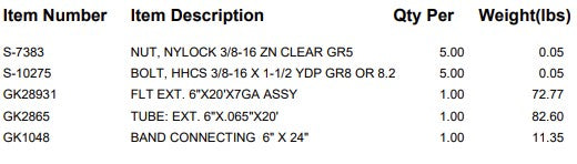 T/S: EXT. 6"X20'