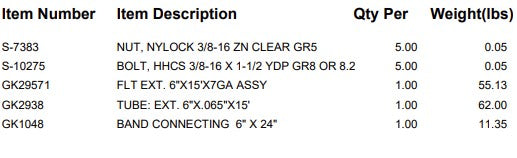 T/S: EXT. 6"X15' 7GA