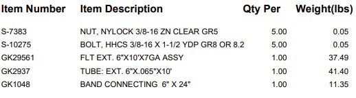 T/S: EXT. 6"X10' 7GA