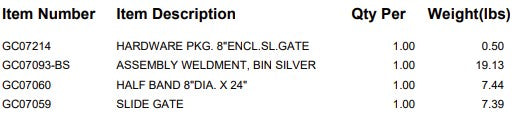 CUSTOM: 8" ENCL. SLIDE GATE
