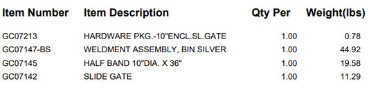 CUSTOM: 10" ENCL. SLIDE GATE