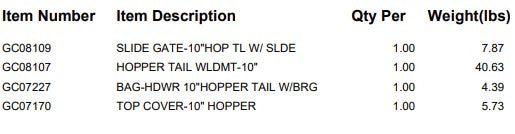 CUSTOM: 10" HPR TL W/SLIDE GT. W/COVER >