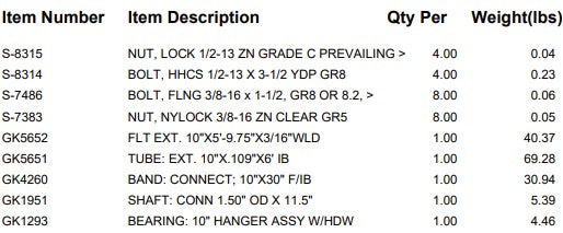 T/S: EXT. 10"X6' W/IB