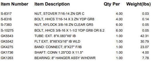 T/S: EXT. 8"X6' W/IB