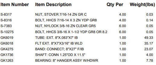 T/S: EXT. 8"X7' W/IB