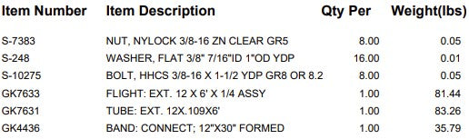 T/S: EXT. 12"X6'