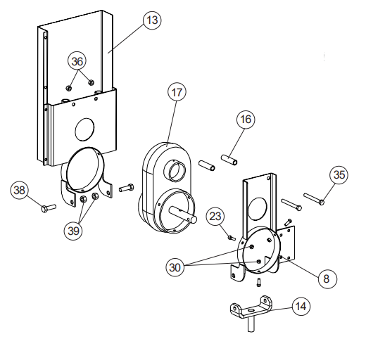 SWEEP SHLD. AND  DRV.FRAME 8"COMM.