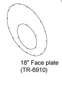 FACEPLATE OVAL / 18" AXIAL