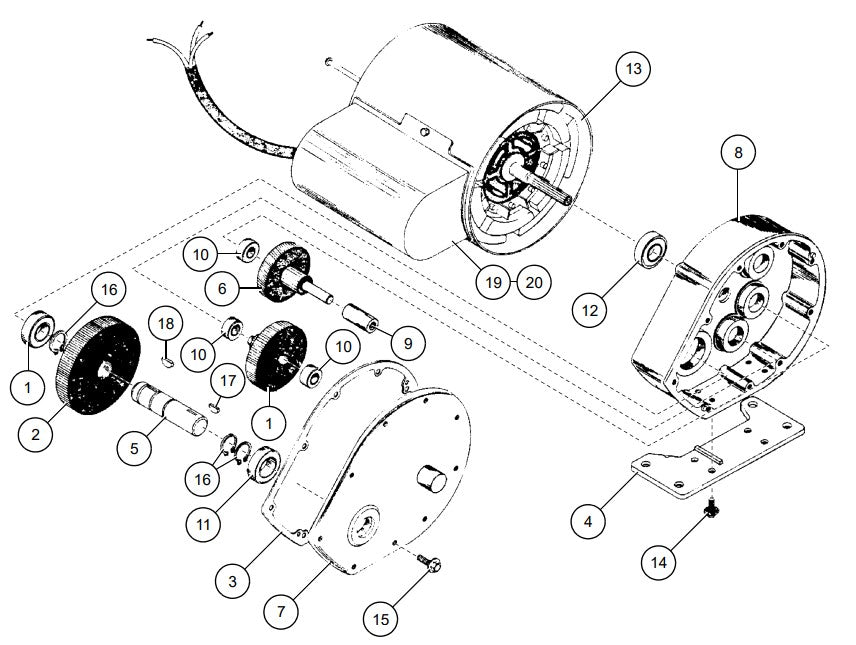 MOTOR, ASM,(GEAR) 1/8HP 440V 1PH, ITEM >