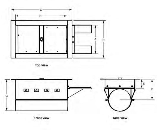 CNTR.WELL XL 8" W/GUIDE 21.85"X13"