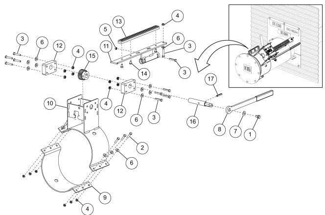 12" RACK AND PINION GATE WITH HANDWHEEL>