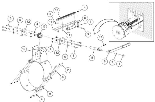 12" RACK AND PINION GATE WITH HANDWHEEL>
