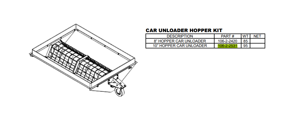 8" Hopper Car Unloader