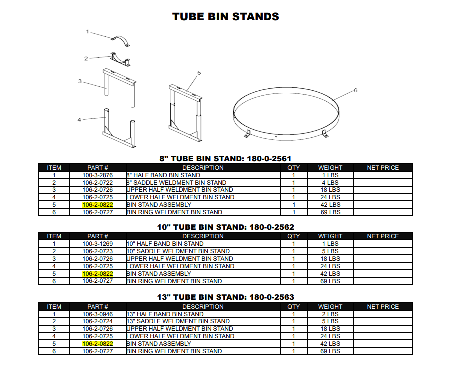 Bin Stand Assembly