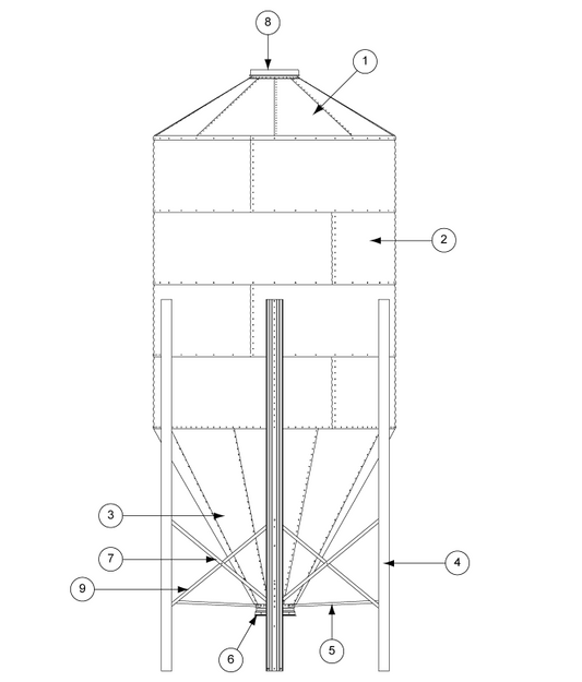 9' 60 DEGREE 2-5 RING BFT LEG (140 1/2")