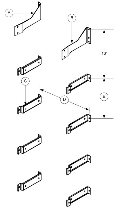 STANDARD BRACKET SET (INCL TOP BRACKET,>