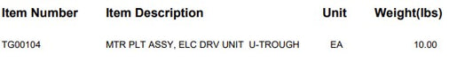 MTR PLT ASSY, ELC DRV UNIT  U-TROUGH