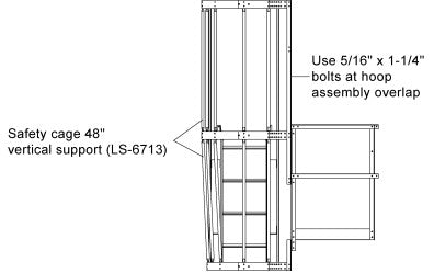 48" SAFETY CAGE VERTICAL SUPPRT