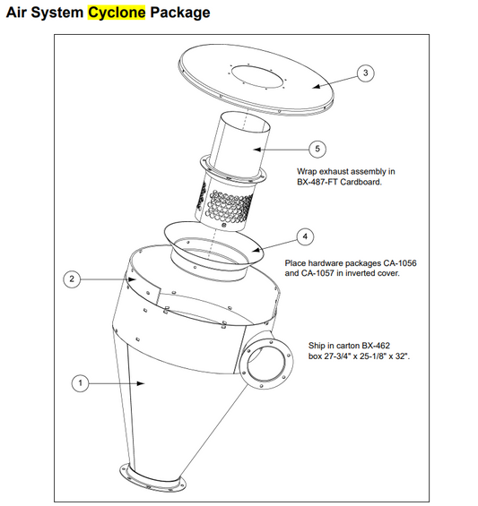 AIR SYS CYCLONE PKG LARGE (R.H. GRAIN E>