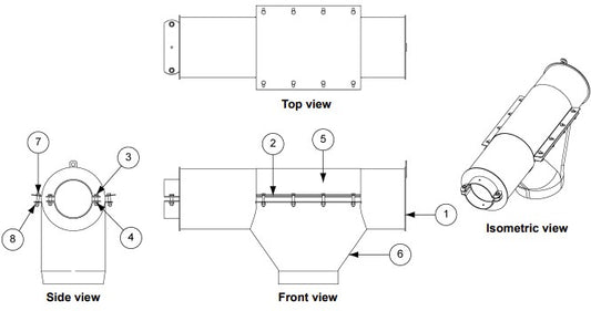 DEADHEAD DEFLECTOR ASY-4IN 90 DEGREE SP>