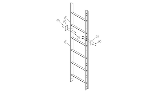 FCHT 18'-45DEG OUTSIDE LADDER PACKAGE ->