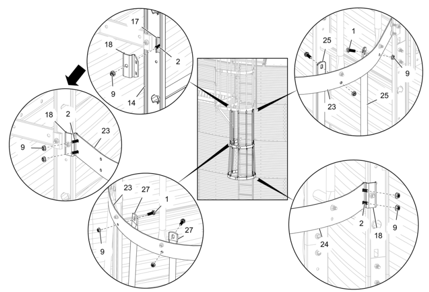 GHT-244" EAVE-R-F LDR/SFTY CAGE PKG