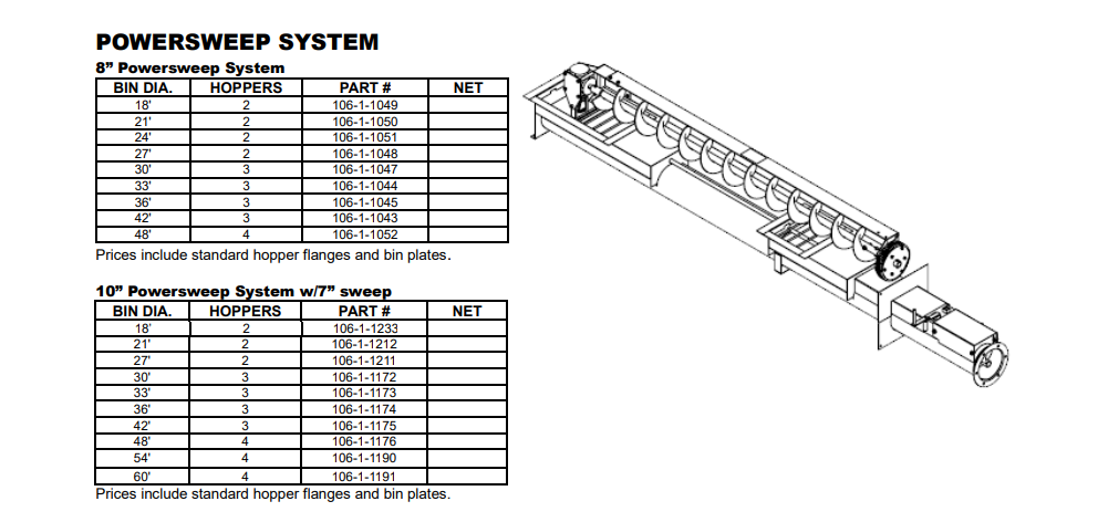 Power Sweep 10 x 18' w/ gear reduction drive