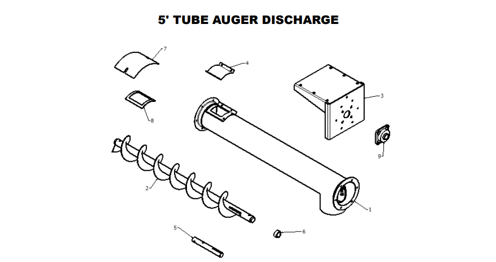 8"x5' Tube Auger Discharge Section